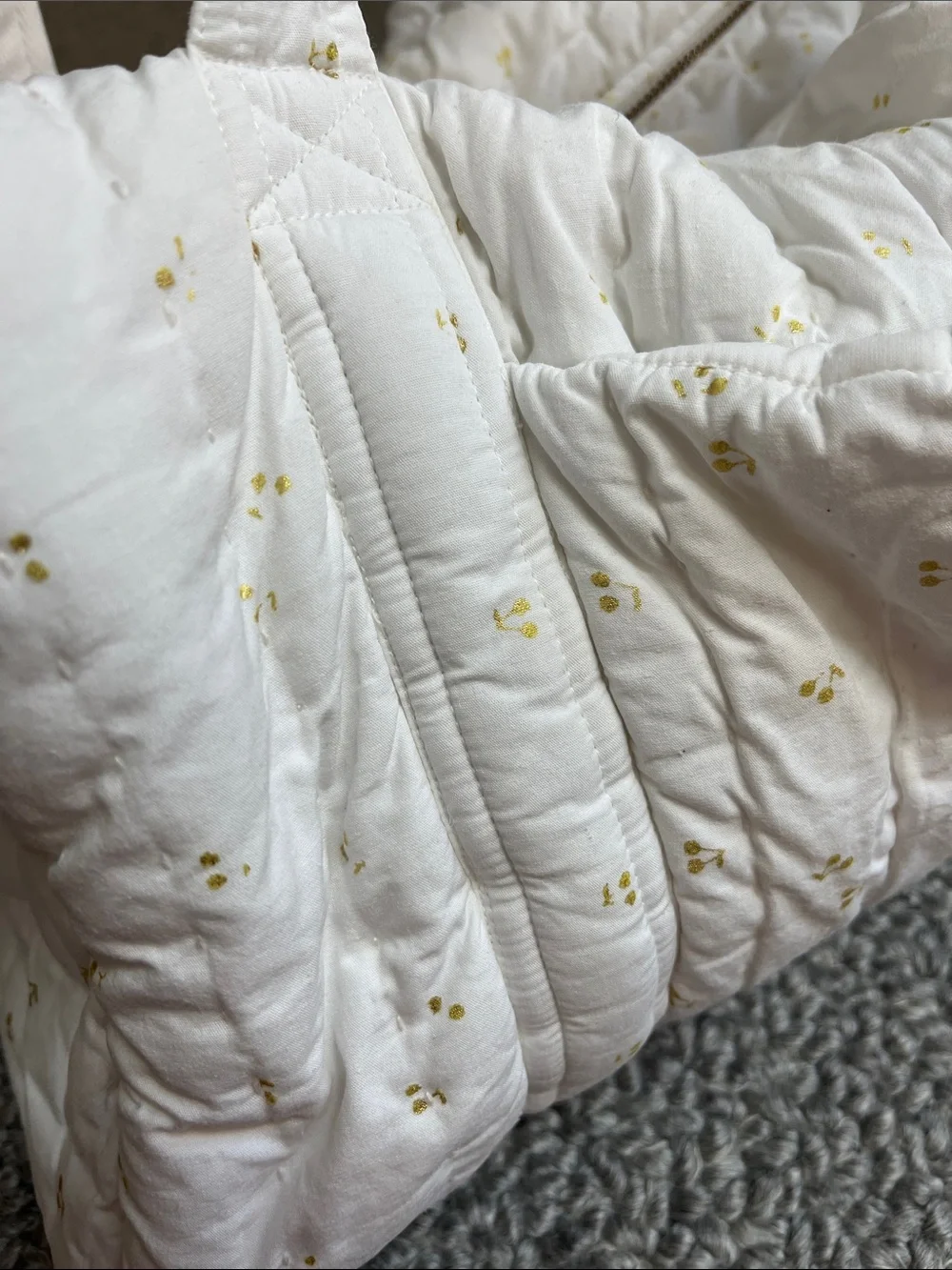 Bonpoint Quilted White Diaper Bag